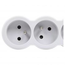 rallonge 3x2p+t avec cordon 1,5m 3g 1mm² - blanc/gris clair (049470)