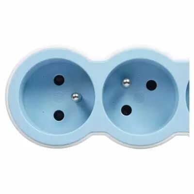 rallonge 3x2p+t avec cordon 1,5m 3g 1mm� - blanc/bleu (049474)
