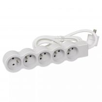 rallonge 5x2p+t avec cordon 1,5m 3g 1mm² - blanc/gris clair (049480)