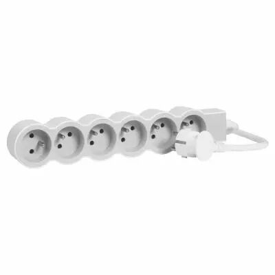 rallonge 6x2p+t avec cordon 3m 3g 1,5mm� - blanc/gris clair (049494)