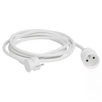 rallonge domestique 2p+t avec éclips de protection longueur 5m - blanc (051601)