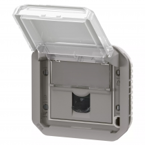 prise rj45 catégorie 6a stp plexo composable gris (069559l)