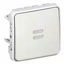 poussoir �tanche no lumineux plexo composable ip55 10a - blanc (069632)