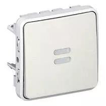 poussoir étanche no lumineux plexo composable ip55 10a - blanc (069632)
