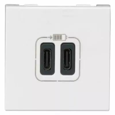 prises 2 usb type-c 3a 5v= 15w mosaic 2 modules 230v - blanc (077590)