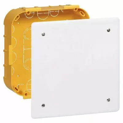 bo�te de d�rivation pour pl�tre - 170x170, prof. 50mm - avec plaque et vis (091996)