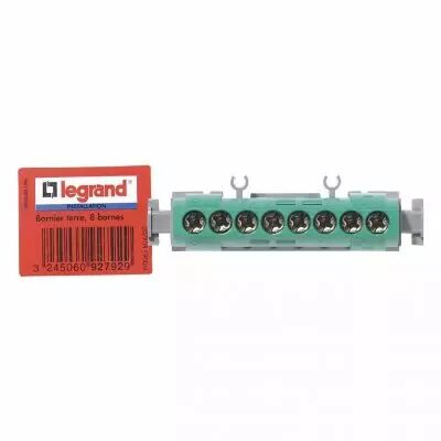 bornier de terre - 8 bornes pour c�ble 1,5mm� � 16mm� - vert (092792)