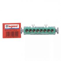 bornier de terre - 8 bornes pour câble 1,5mm² à 16mm² - vert (092792)