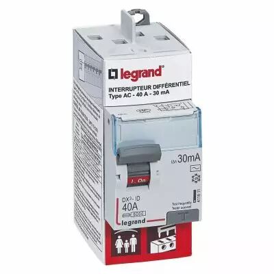 interrupteur diff�rentiel dx�-id 2p type ac 30ma arriv�e haut/d�part haut 40a (092840)