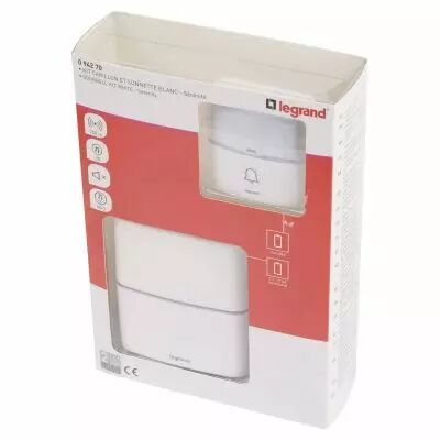 kit carillon radio sans fil s�r�nit� simple � piles - blanc (094270)