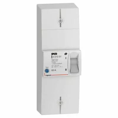 disjoncteur branchement enedis bipolaire diff�rentiel 500ma 60a non r�glable (401051)