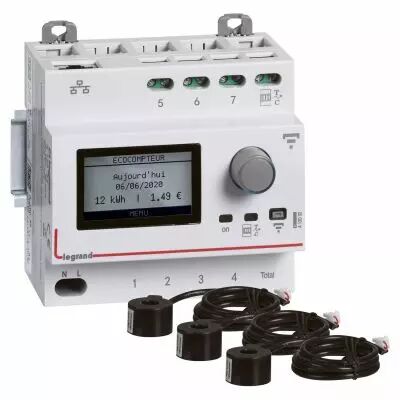 pack ecocompteur connect� avec 3 transformateurs de courant ferm�s 80a (412033)