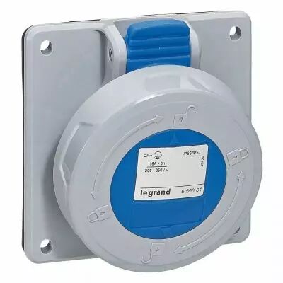 prise � entraxes unifi�s p17 ip66/67 16a - 200v~ � 250v~ - 2p+t (555384)