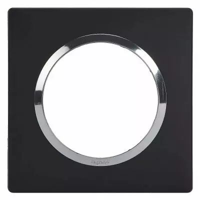 plaque carr�e dooxie 1 poste finition noir bague chrom� (600895)
