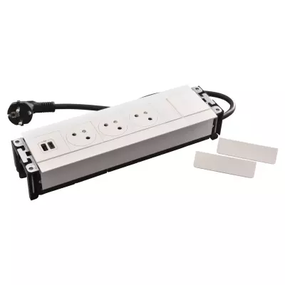 multilink incara vertical pour mur 3x2p+t + usb a+c - blanc (654860)