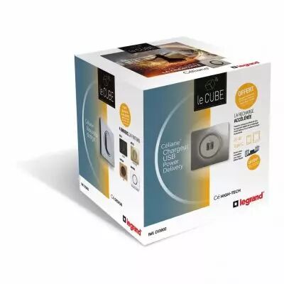cube innovation double chargeur usb type c 20w bornes automatiques c�liane (cv3002)