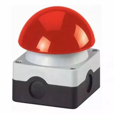 coupure pompiers, 1f+1o, bouton ' coup de poing ' rouge, montage en saillie (229746)