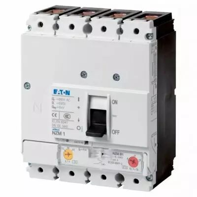 disjoncteur nzm1, 4p, 63 a, 25 ka, iec, borne � cage, magn�tothermique (265803)