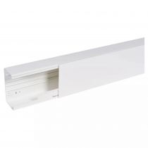 goulotte distribution viadis 150x80mm-fond+couvercle-1 compart-longueur 2m-blanc (16620)