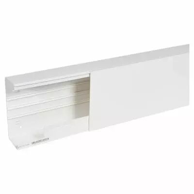 goulotte distribution viadis 200x80mm-fond+couvercle-1 compart-longueur 2m-blanc (16640)