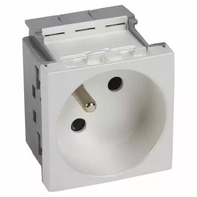 prise 2p+t juxtapos�e logix -2 modules- 16a - 250v-brochage vertical-alumnic (49342)