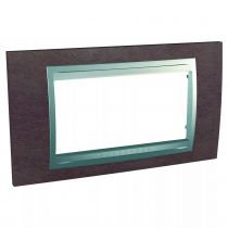 unica top - plaque de finition - 4 mod. hor. 45mm - tabac liseré alu (mgu66.104.0m4)