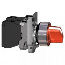 harmony xb4 - bouton à manette lumin - ø22 - 3 pos fix - rouge - 1o+1f - 24v (xb4bk134b5)