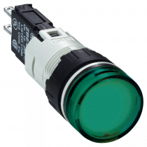 harmony xb6 - voyant rond - ø16mm - ip65 - del intégrée - 24v - cosses - vert (xb6av3bb)