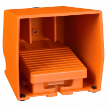 preventa xper - inter. à pied - simple - avec capot - métal.- orange - 2o+2f (xper611)