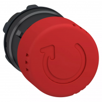 harmony xb4 - tête bouton arrêt urgence - ø30 - pousser tourner - rouge (zb4bs8347)