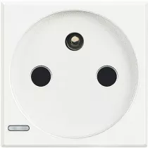 bticino-prise de courant 2p+t axolute &agrave; bornes automatiques - finition white - 2 modules (hd4142an)