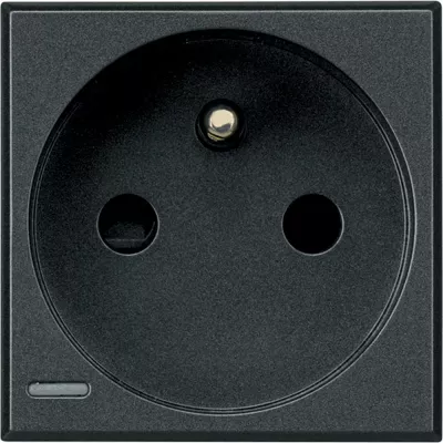 bticino-prise de courant 2p+t axolute � bornes automatiques - anthracite - 2 modules (hs4142an)