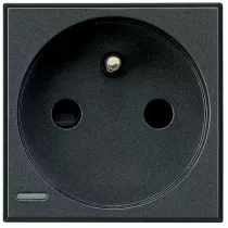 bticino-prise de courant 2p+t axolute &agrave; bornes automatiques - anthracite - 2 modules (hs4142an)