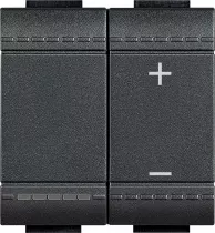 bticino-variateur toutes lampes 2 fils sans neutre livinglight - anthracite - 2 modules (l4411n)