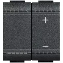 bticino-variateur toutes lampes 2 fils sans neutre livinglight - anthracite - 2 modules (l4411n)