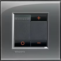 bticino-variateur toutes lampes 2 fils sans neutre livinglight - anthracite - 2 modules (l4411n)