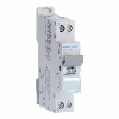 hager - disjoncteur 32a 1p+n 6-10ka courbe c 1module (nft732)