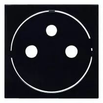 hager - enjoliveur gallery prise de courant affleurante 2p+t, finition night (wxd106n)