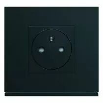 hager - enjoliveur gallery prise de courant affleurante 2p+t, finition night (wxd106n)