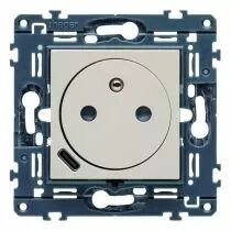 hager - prise de courant affleurante gallery 2p+t avec usb-c dune (wxf114d)