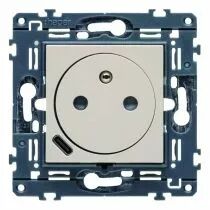 hager - prise de courant affleurante gallery 2p+t avec usb-c dune (wxf114d)