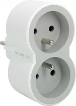 legrand-fiche 2x2p+t frontales 16a 230v 3680w - blanc/gris (049431)