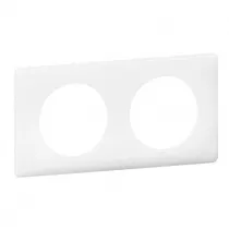 legrand-plaque c&eacute;liane laqu&eacute; 2 postes - finition blanc (066632)