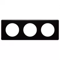 legrand-plaque c&eacute;liane laqu&eacute; 3 postes - finition noir (066683)