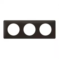 legrand-plaque c&eacute;liane poudr&eacute; 3 postes - finition basalte (066743)