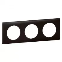 legrand-plaque c&eacute;liane poudr&eacute; 3 postes - finition basalte (066743)