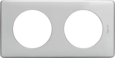 legrand-plaque c�liane 2 postes finition alu naturel (066782)