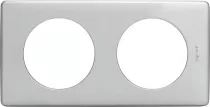 legrand-plaque c&eacute;liane 2 postes finition alu naturel (066782)