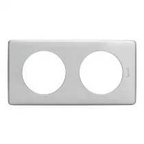 legrand-plaque c&eacute;liane 2 postes finition alu naturel (066782)