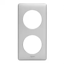 legrand-plaque c&eacute;liane 2 postes finition alu naturel (066782)